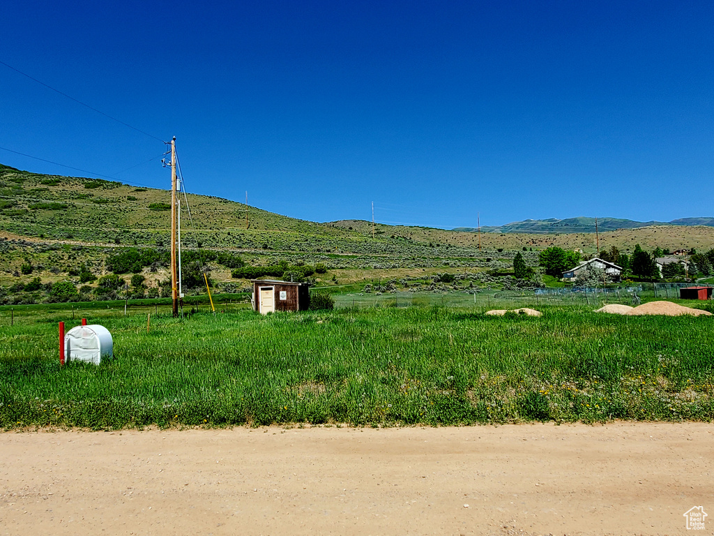 Mountain view with rural landscape