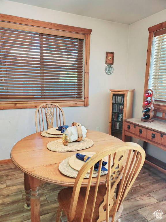 Dining room with wood finished floors