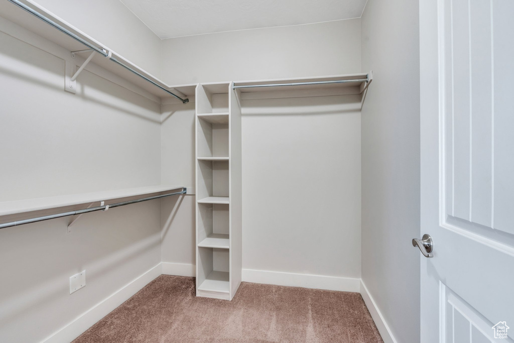Walk in closet with carpet
