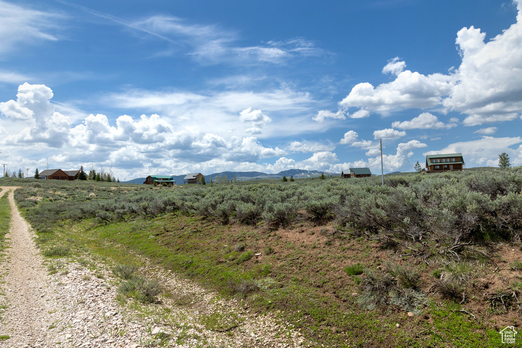 Mountain view with rural landscape