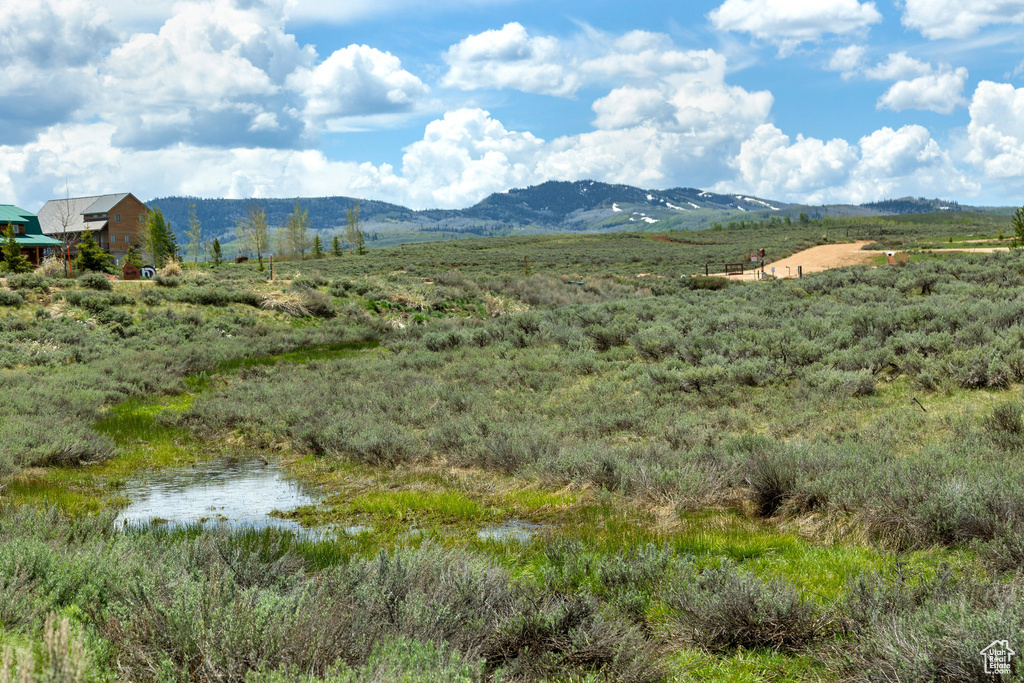 Mountain view with rural landscape