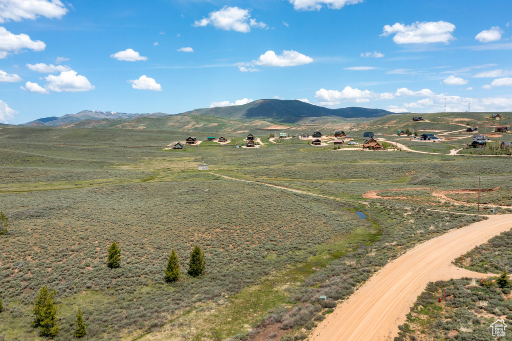 View of mountain background with rural landscape
