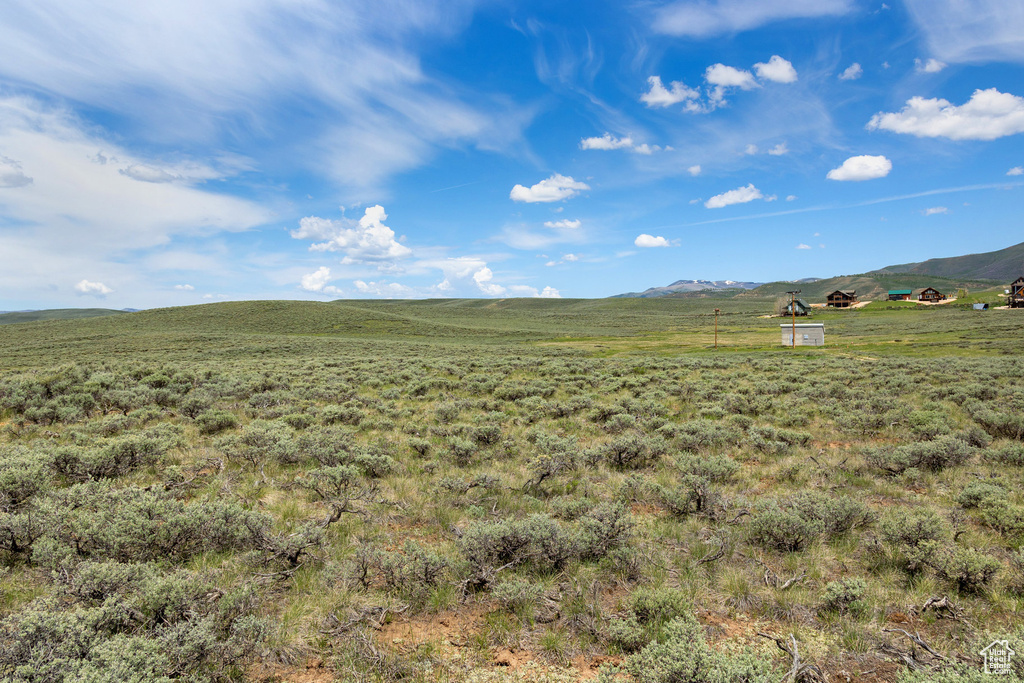 View of mountain background with rural landscape