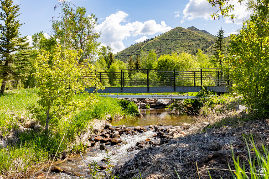 View of yard with a mountain view