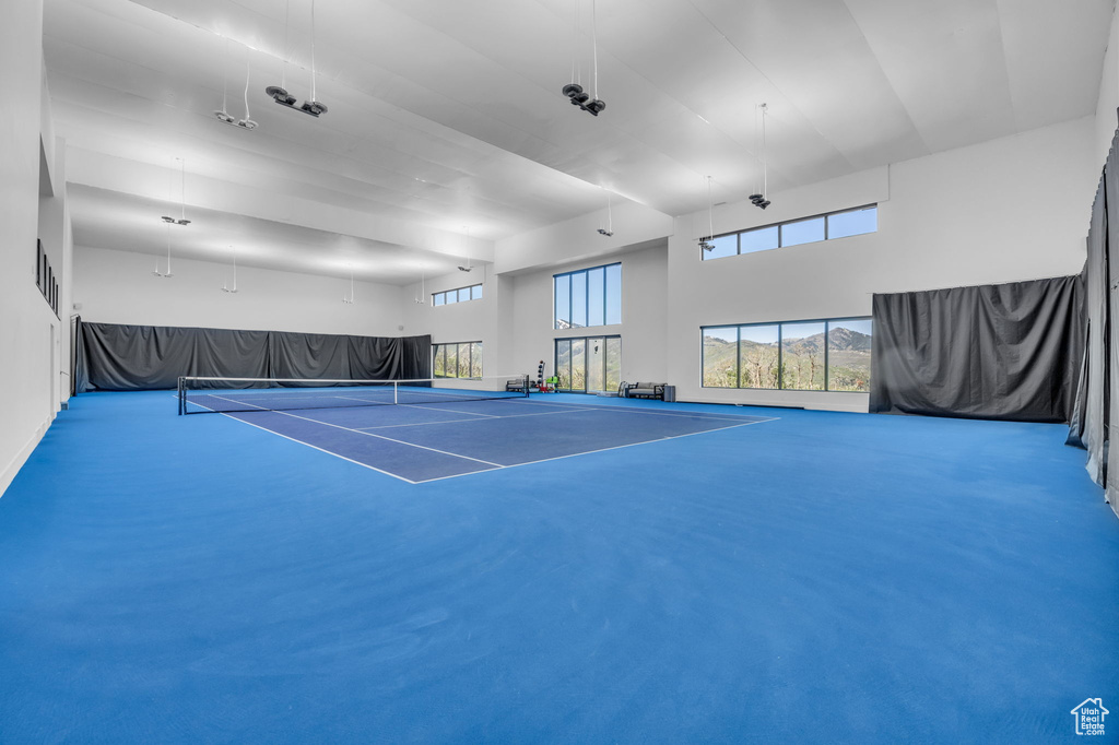 View of tennis court