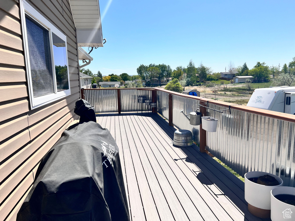 View of wooden deck