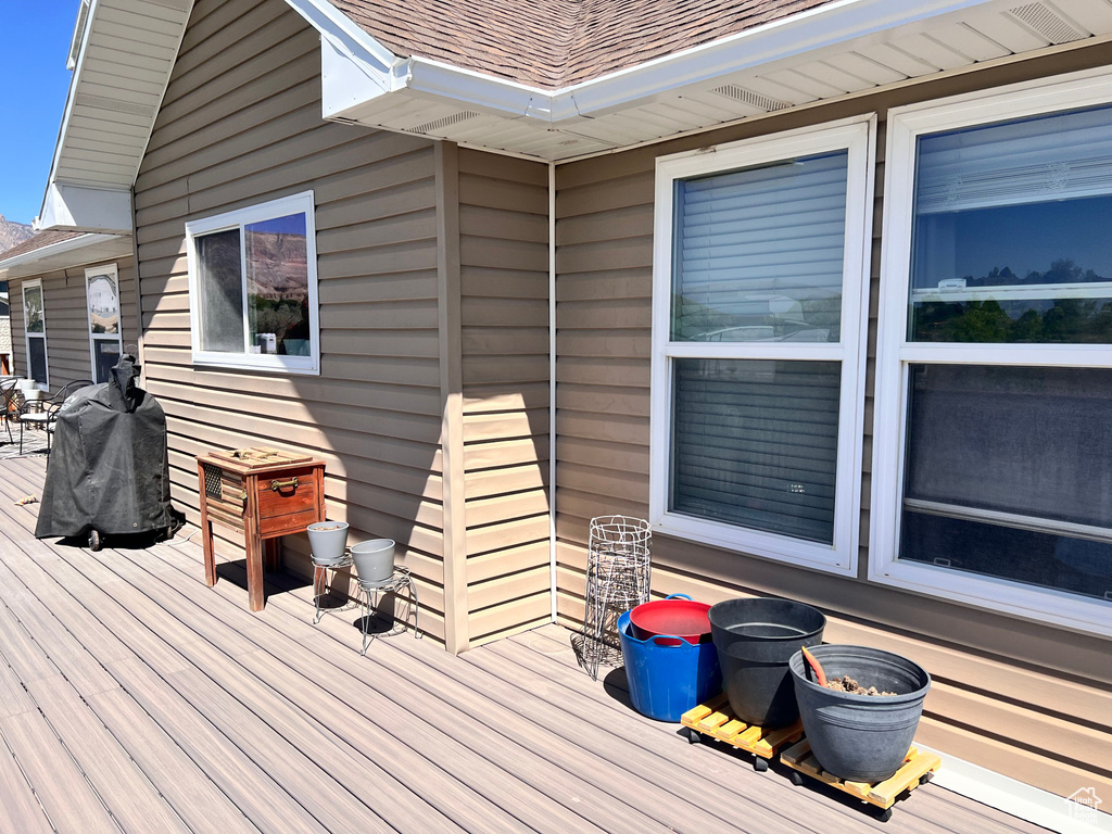 View of wooden deck