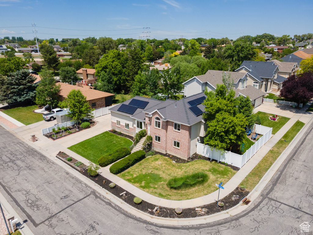 Aerial view of residential area