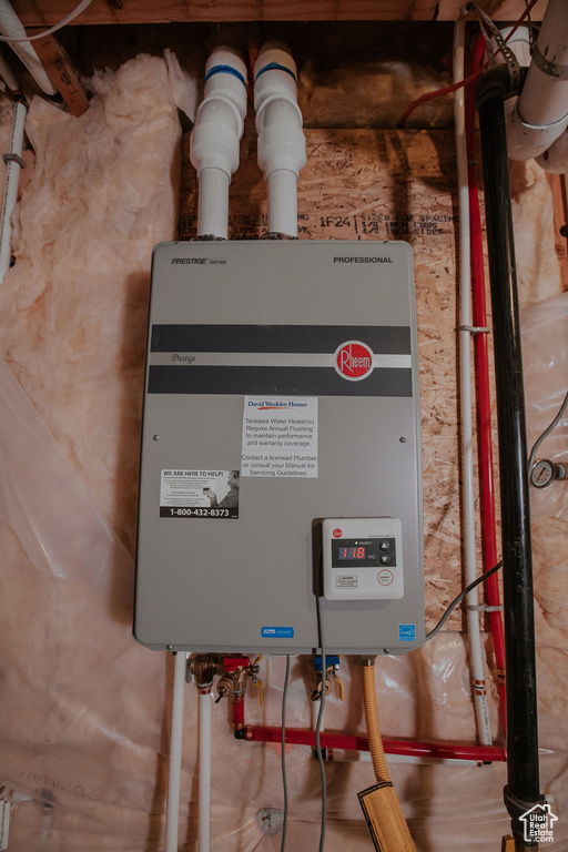 Utility room with water heater
