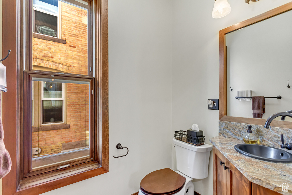 Half bath with toilet and vanity