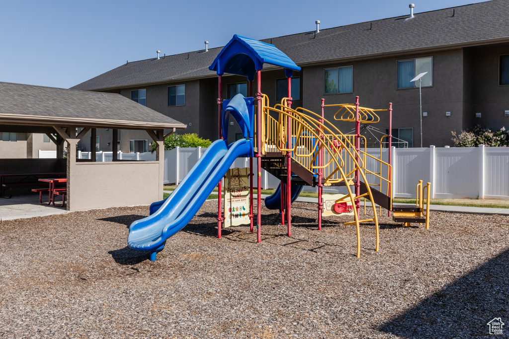 View of community jungle gym