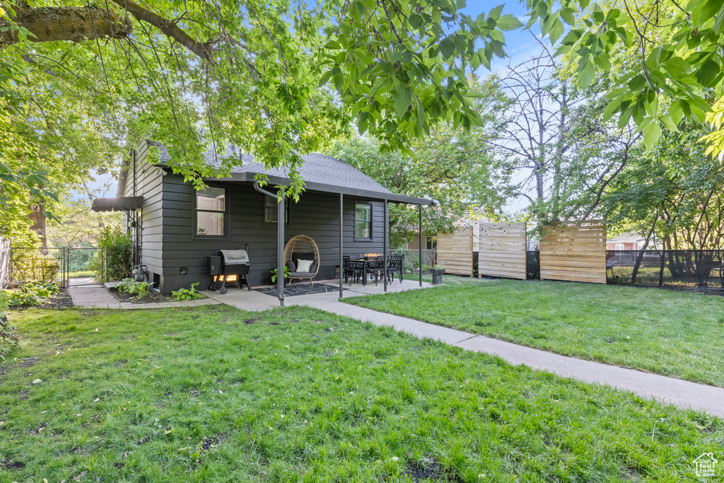 View of yard featuring a patio