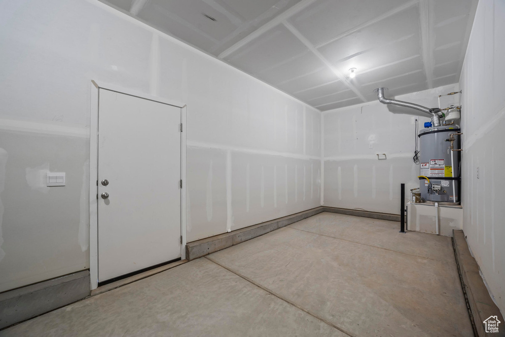 Garage with secured water heater