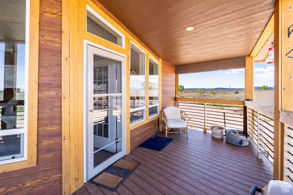 View of wooden deck
