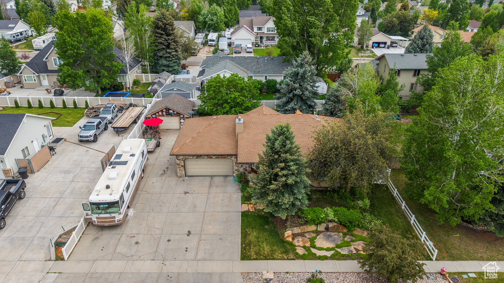 Aerial view of residential area