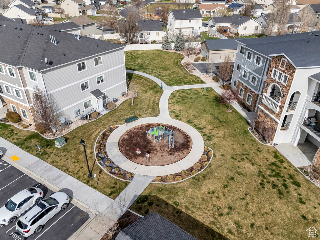 Aerial view of residential area