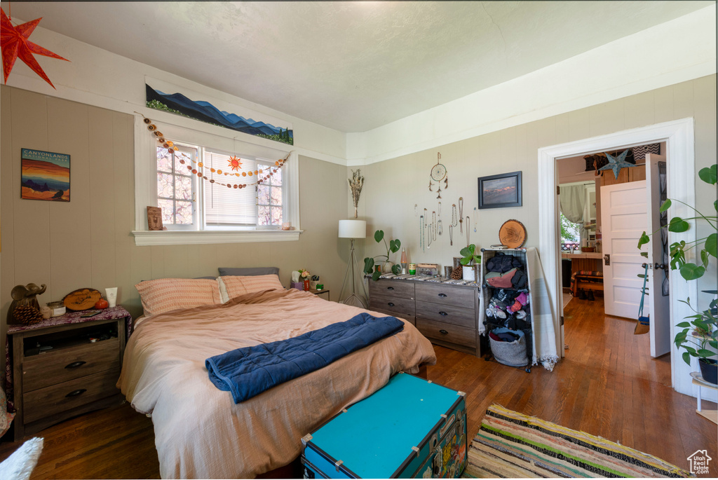 Bedroom featuring wood finished floors
