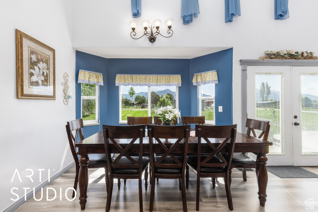 Dining space featuring french doors and plenty of natural light