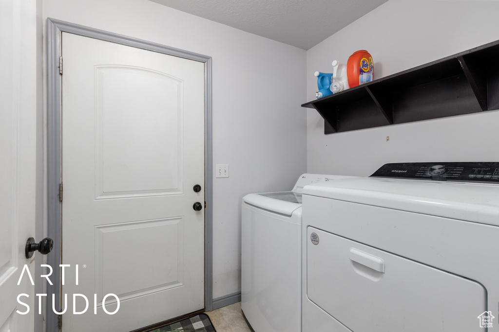 Washroom with separate washer and dryer