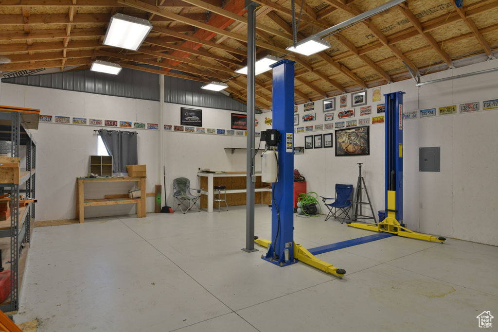 Garage with electric panel