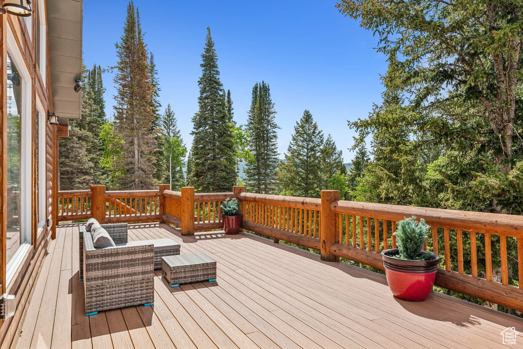 View of wooden deck