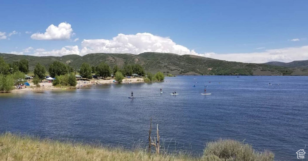 Water view featuring mountains