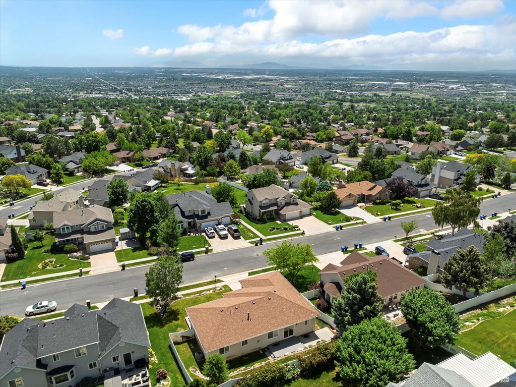 Aerial view of residential area