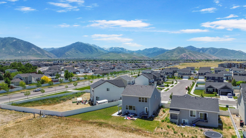 Mountain view with nearby suburban area