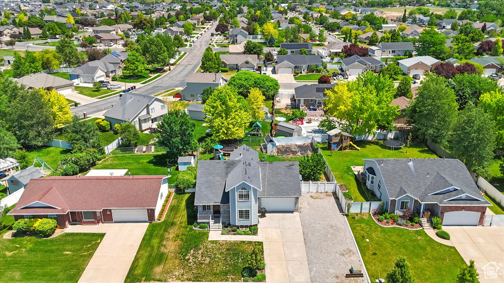 Aerial view of residential area