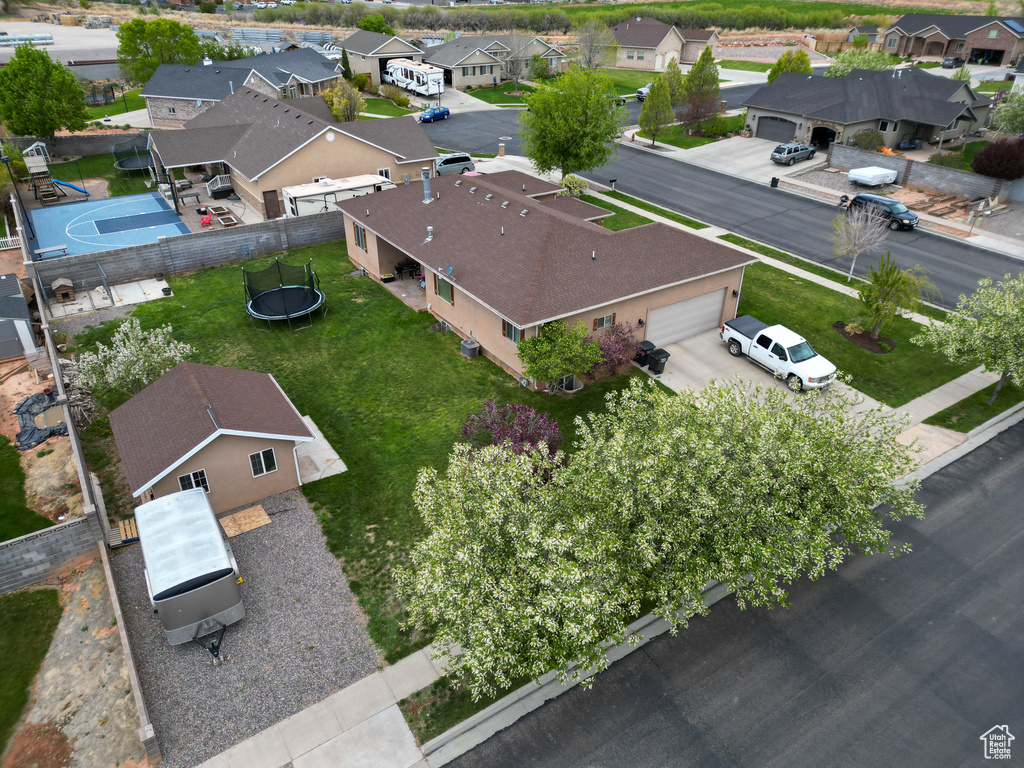 Aerial view of residential area