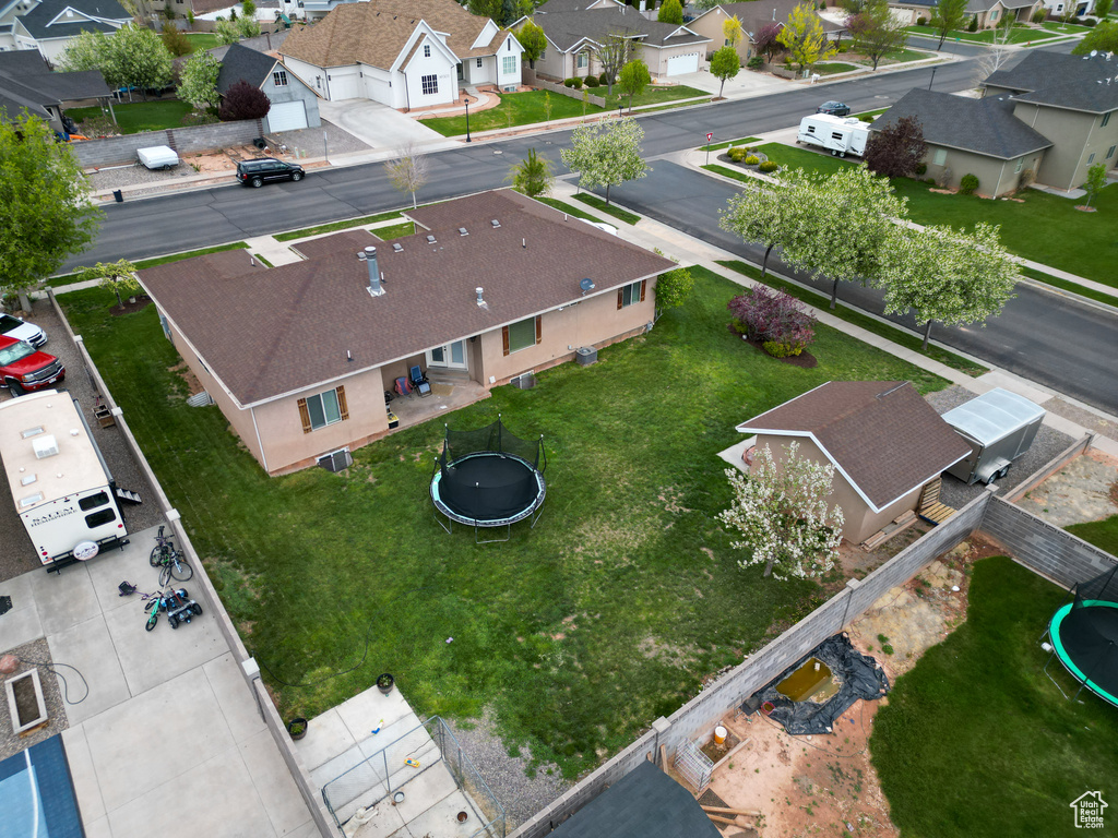 Aerial perspective of suburban area