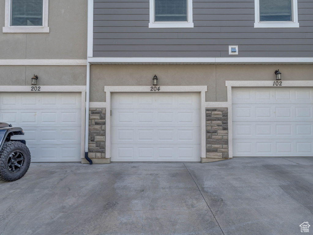 Garage with driveway