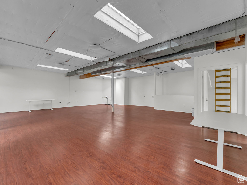 Finished below grade area with wood finished floors