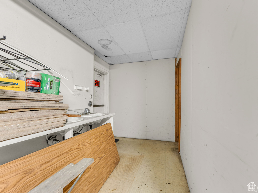 Misc room with a drop ceiling