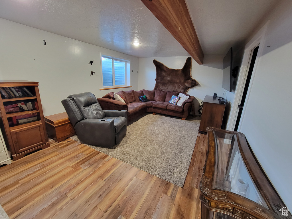 Living room featuring light wood-type flooring