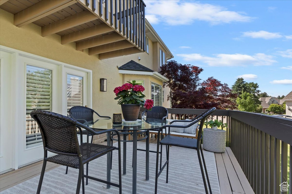 View of wooden deck