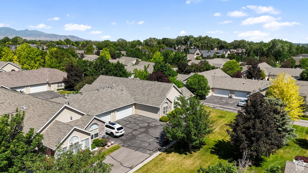 Aerial perspective of suburban area