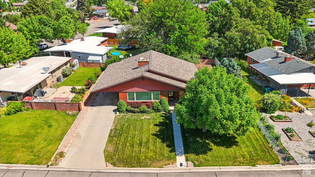 Aerial view of residential area