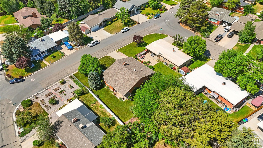 Aerial perspective of suburban area