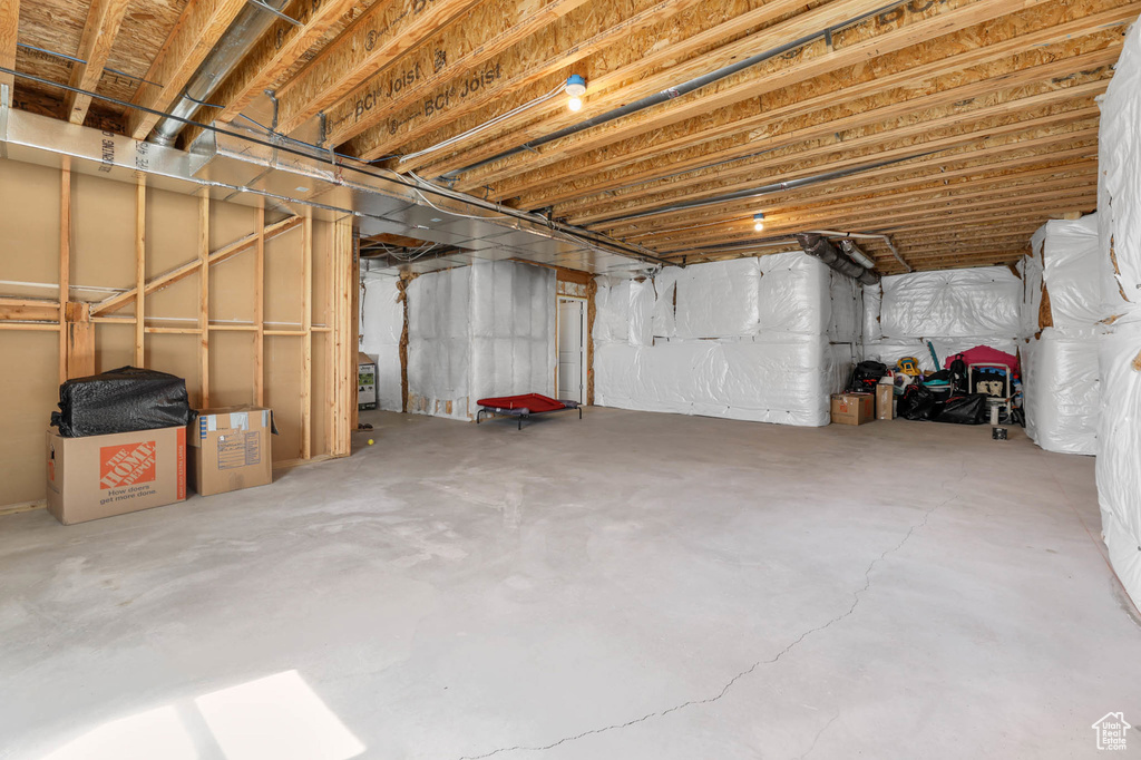 View of unfinished basement