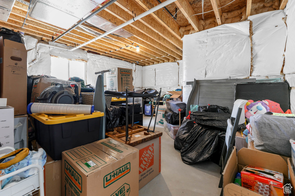 View of unfinished basement
