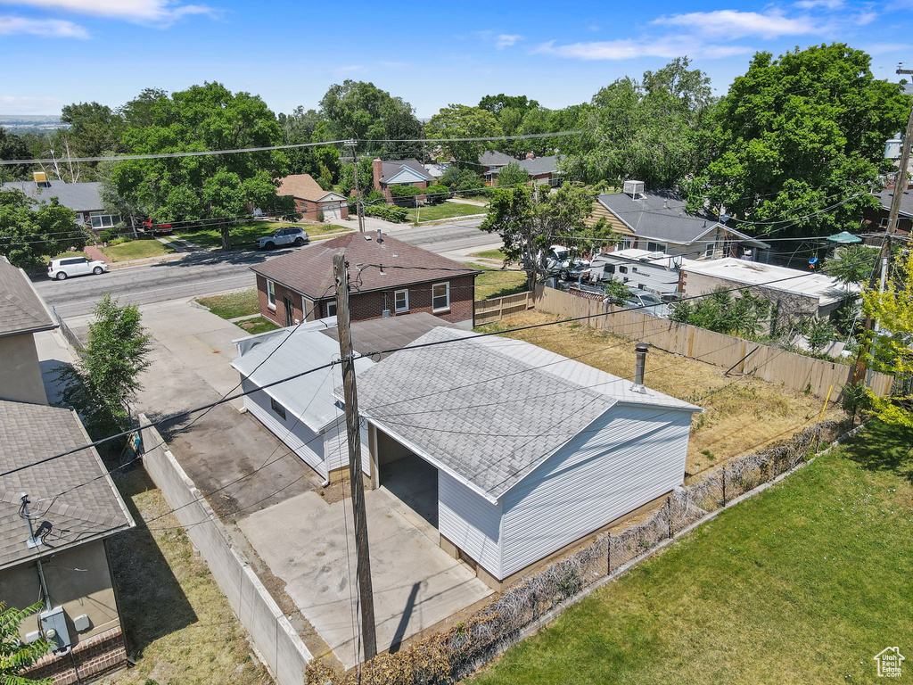 Aerial view of residential area