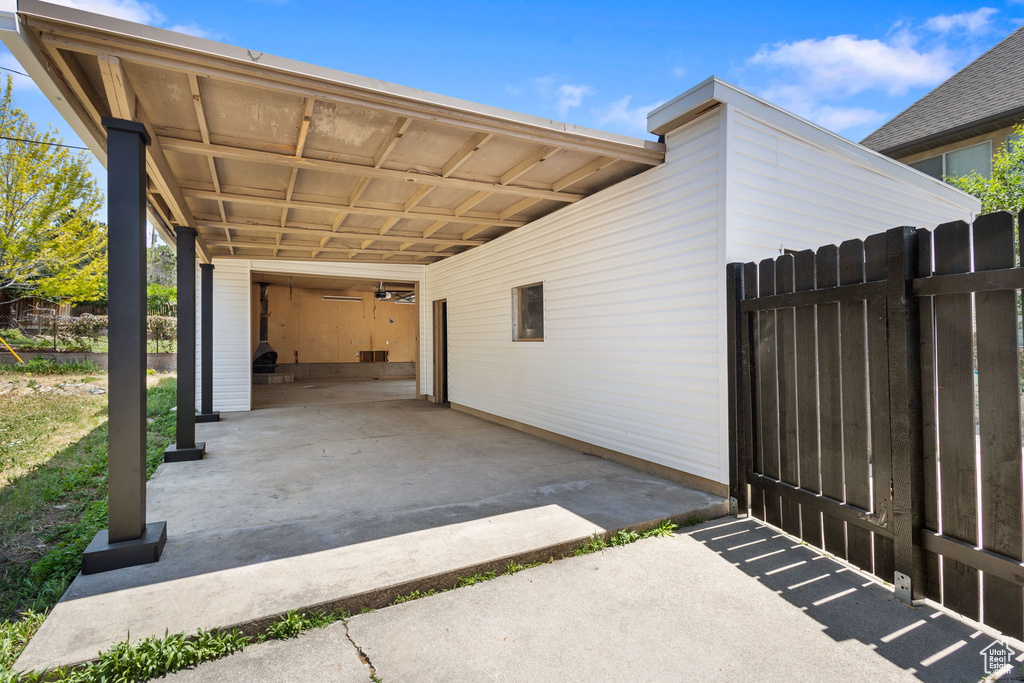 View of patio / terrace with an attached carport
