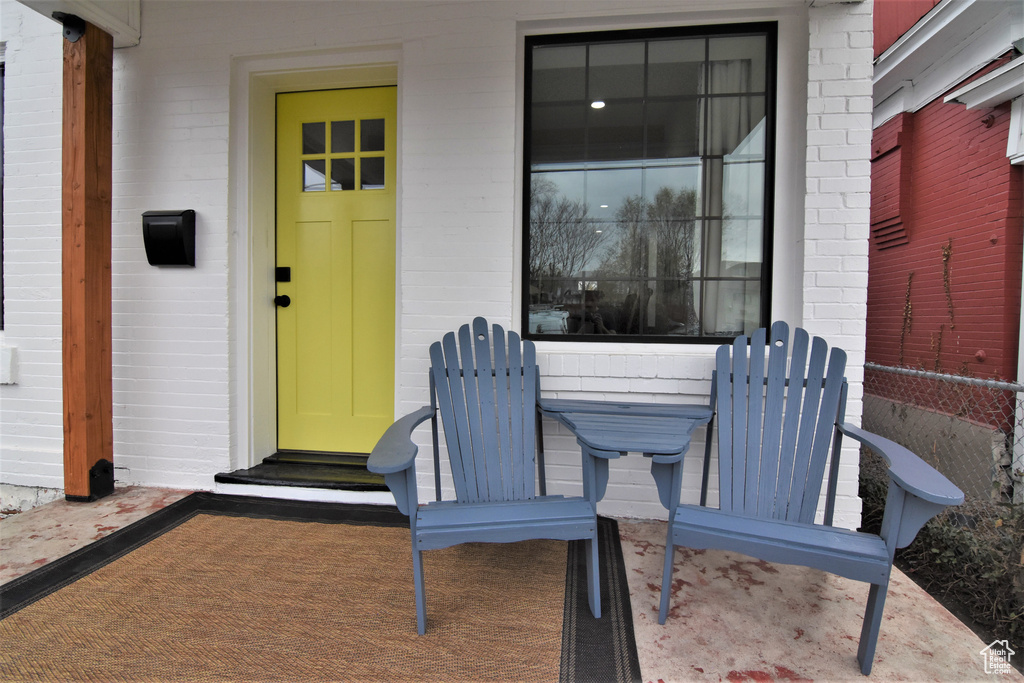 View of exterior entry