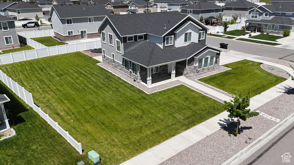 Aerial view of residential area