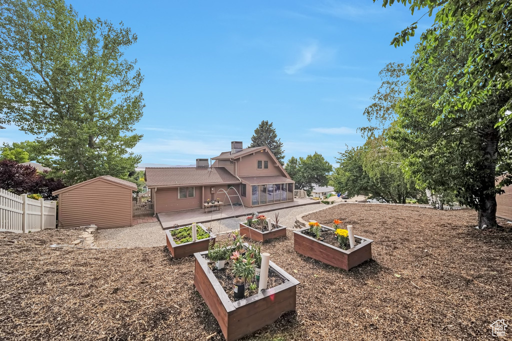 View of yard featuring a vegetable garden