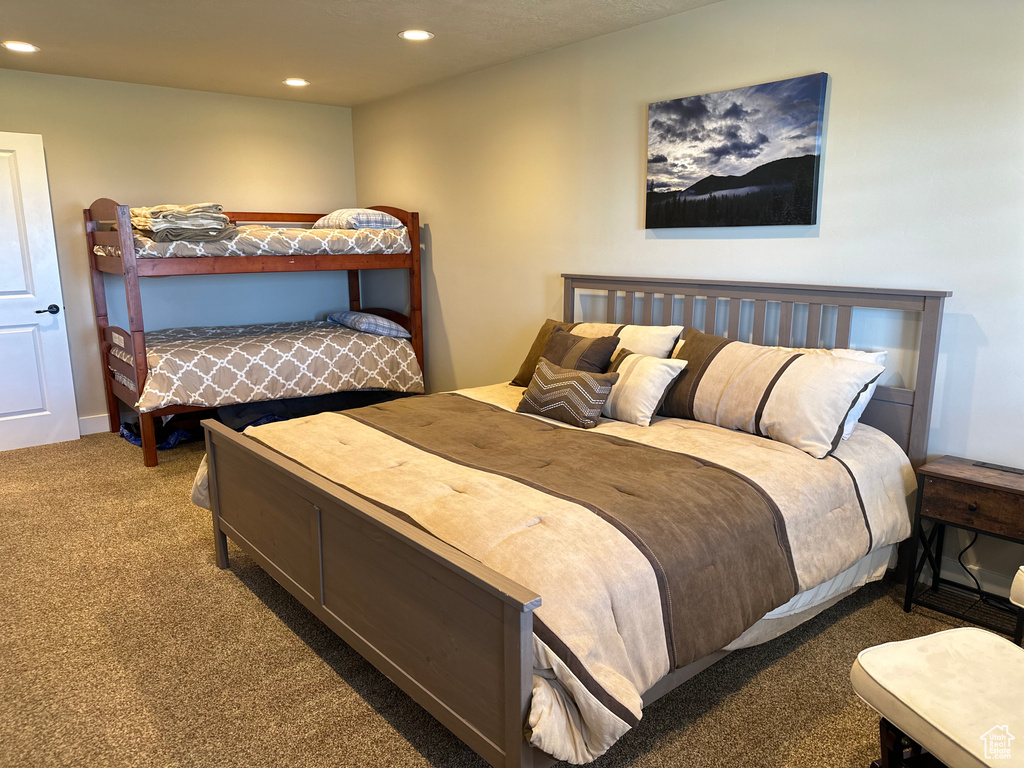Bedroom featuring carpet floors and recessed lighting