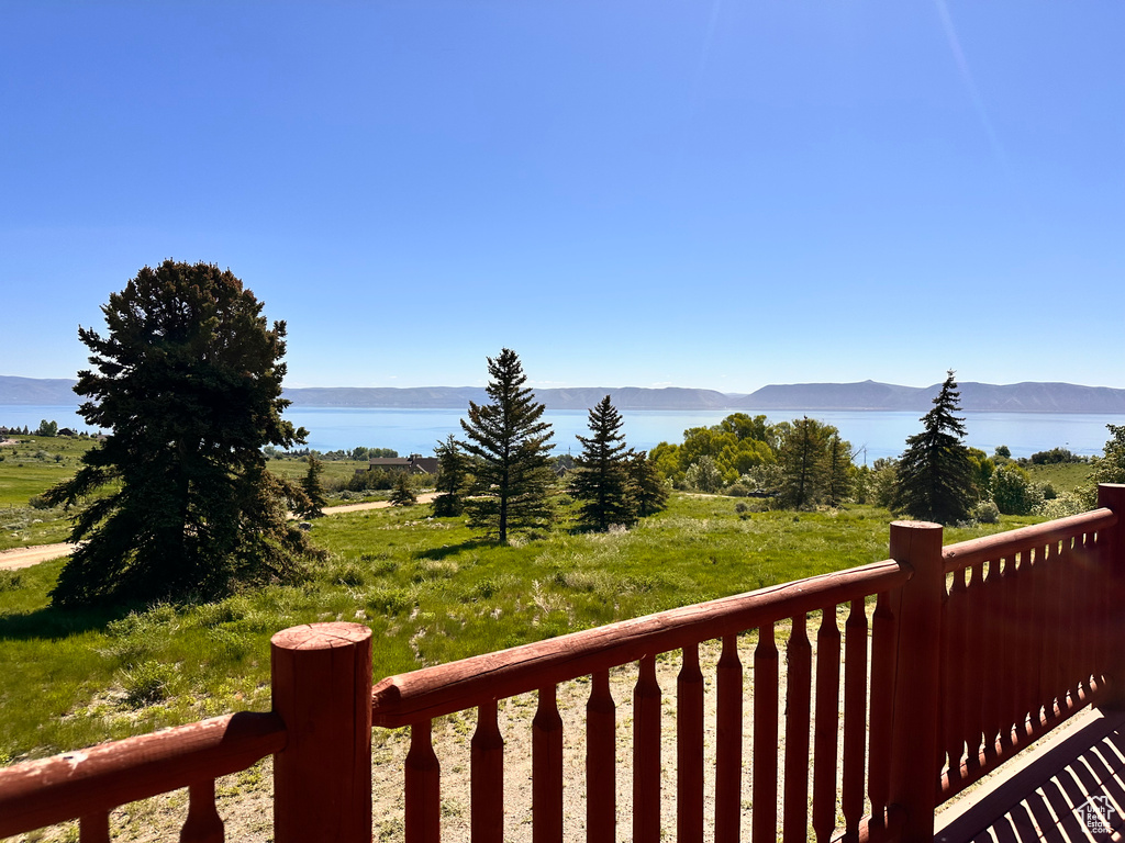 View of mountain background featuring a nearby body of water
