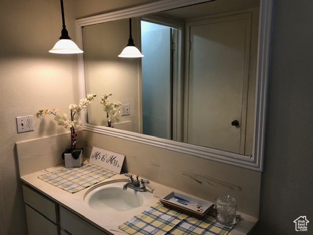 Bathroom featuring vanity