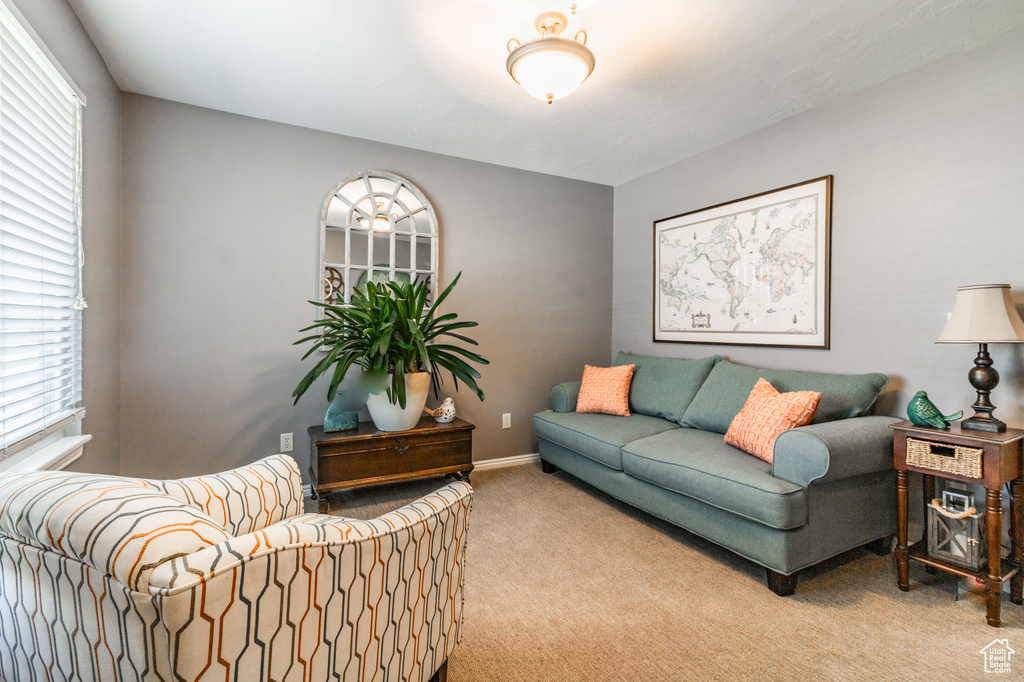 View of carpeted living room